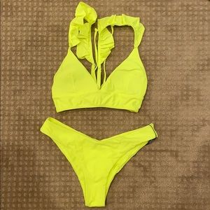 Bright yellow bikini
